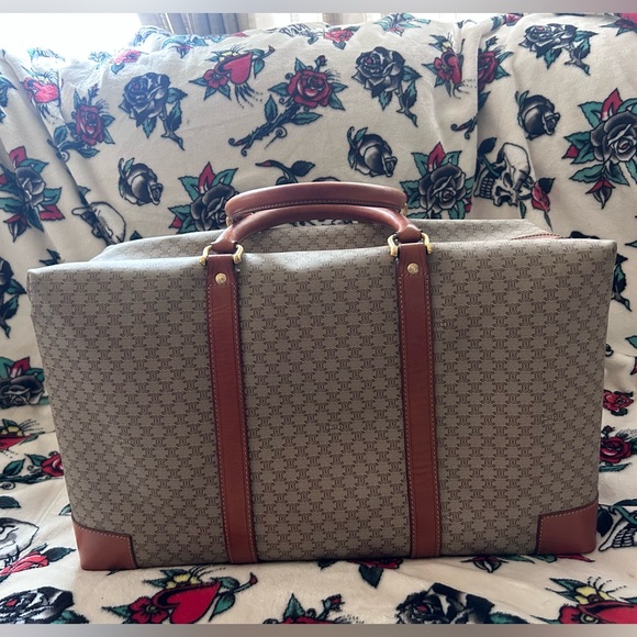 CELINE VINTAGE TRIOMPHE MONOGRAM LARGE BOSTON BAG TRAVEL TRUNK - Picture 4 of 15